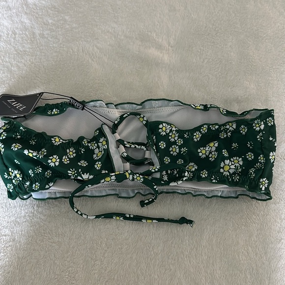 Zaful Green Floral Bikini Top NWT - Picture 2 of 6
